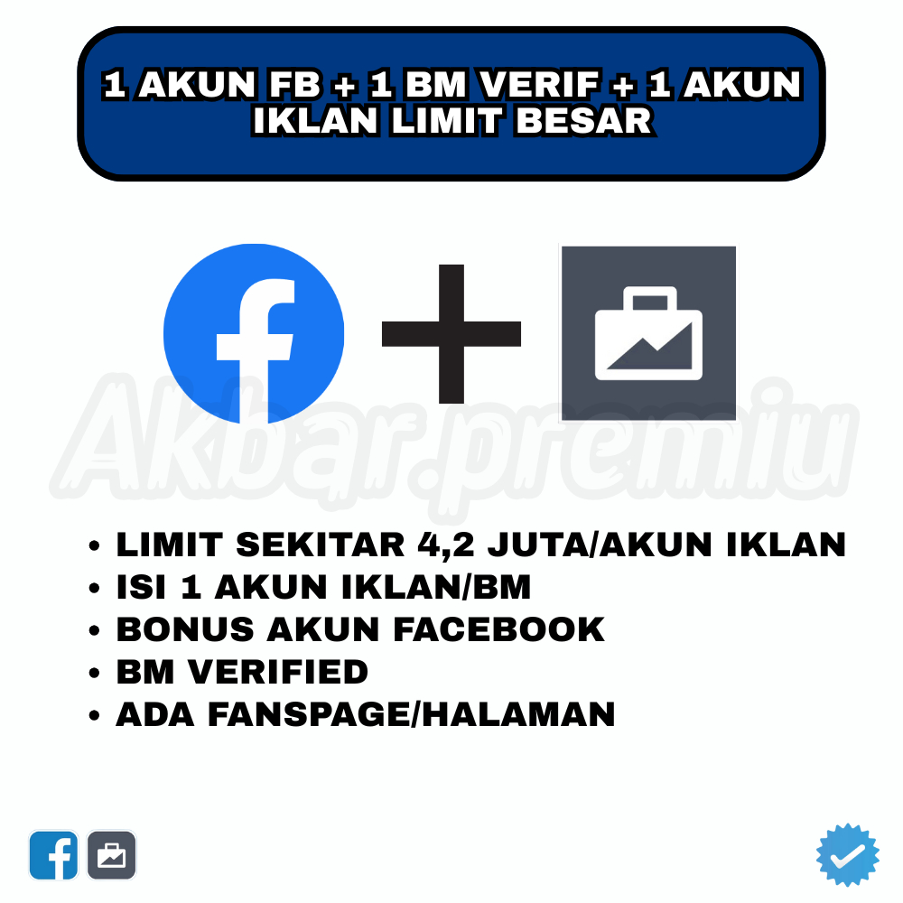 Akun FB + BM VERIF + AKUN IKLAN LIMIT BESAR