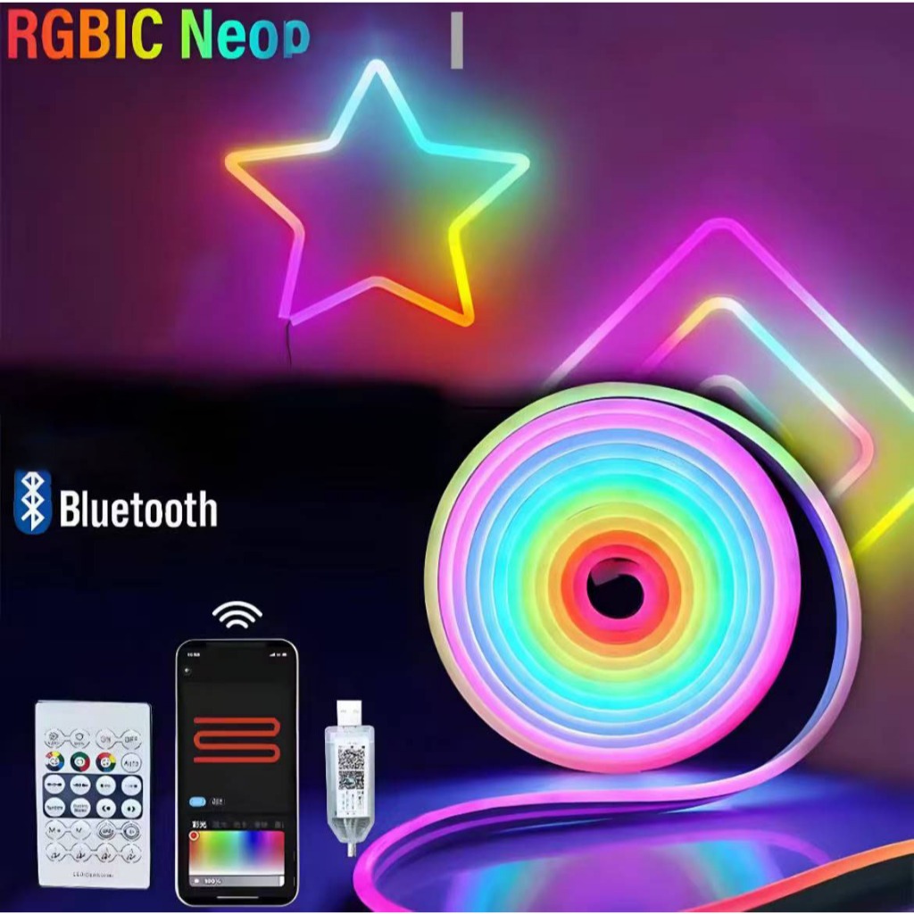 LAMPU LED NEON FLEX RGB RUNNING 5M DC USB SENSOR SUARA+ App control + Remot control