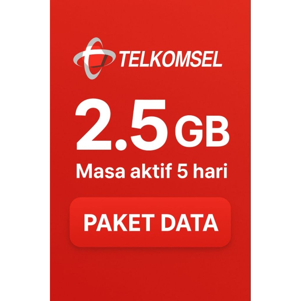 Paket Data Telkomsel 2.5GB – Kuota Murah, Masa Aktif 5 Hari