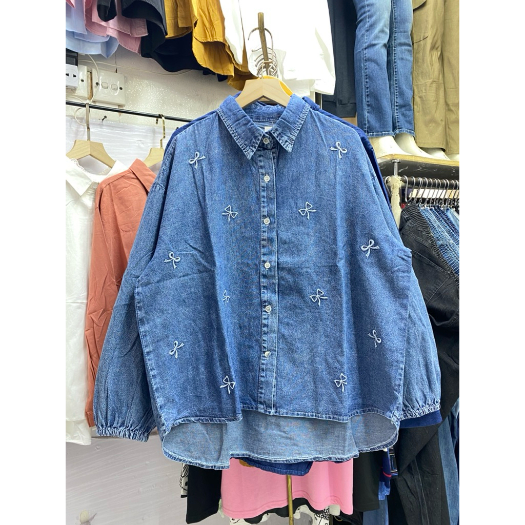 kemeja jeans import wanita