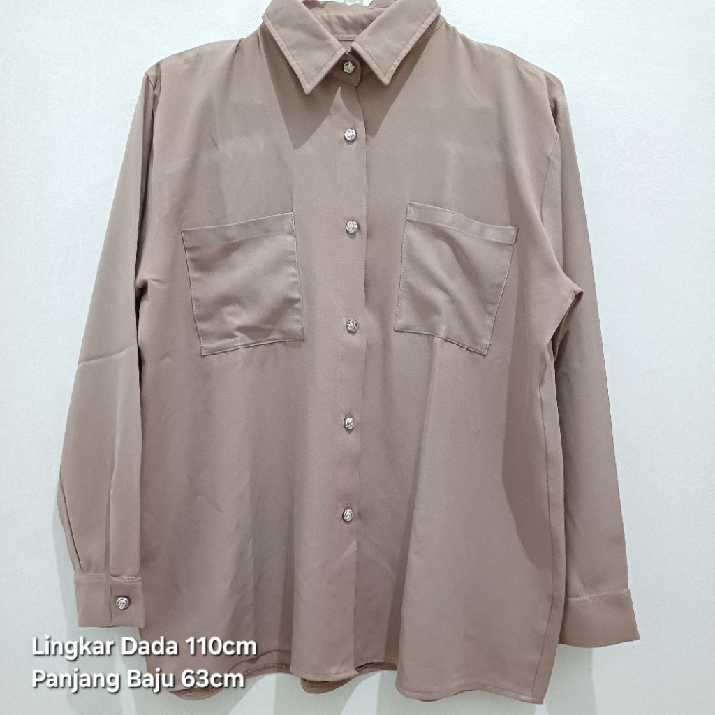 [PRELOVED] Kemeja Blouse Mocca Taupe