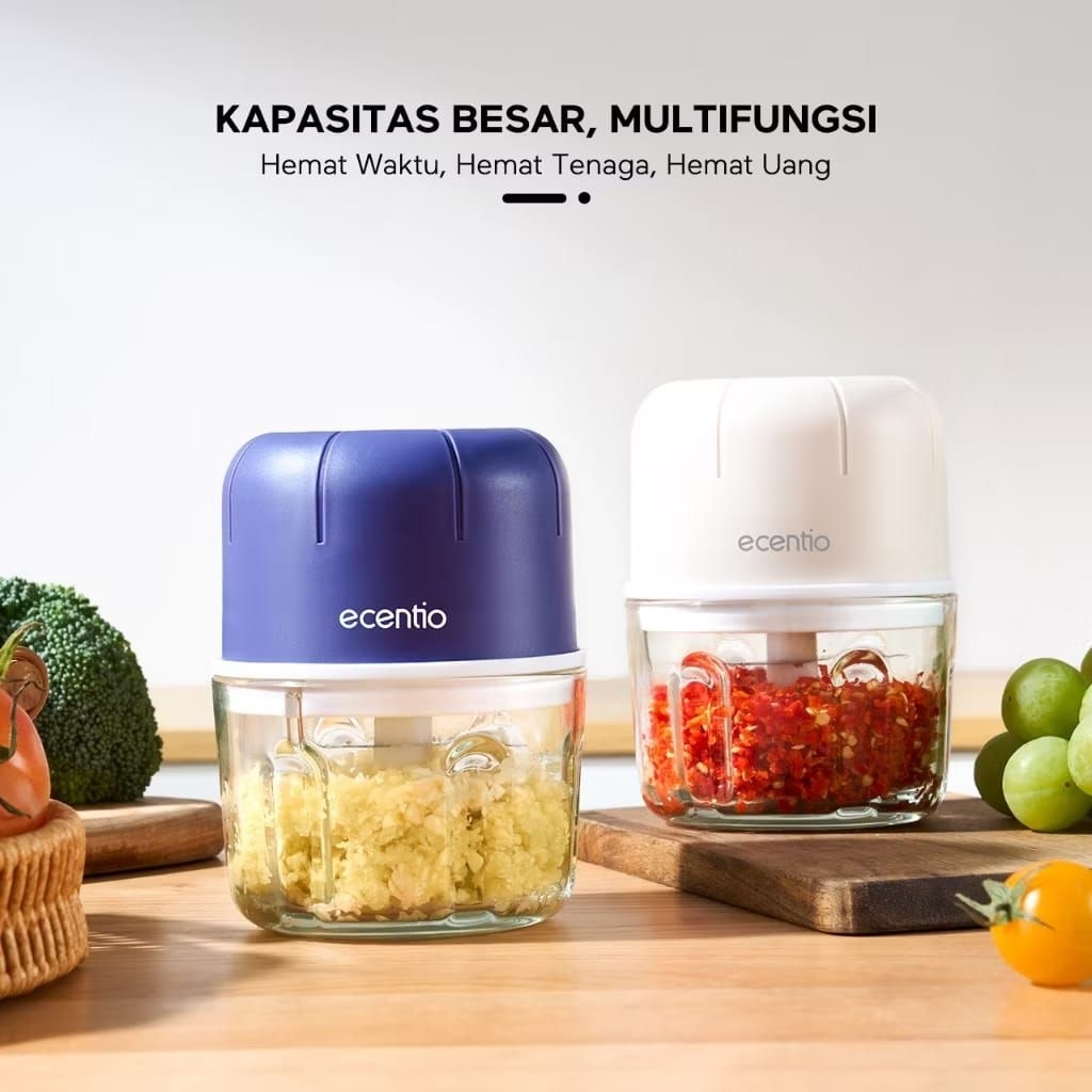 ecentio mini chopper portable multifungsi kaca