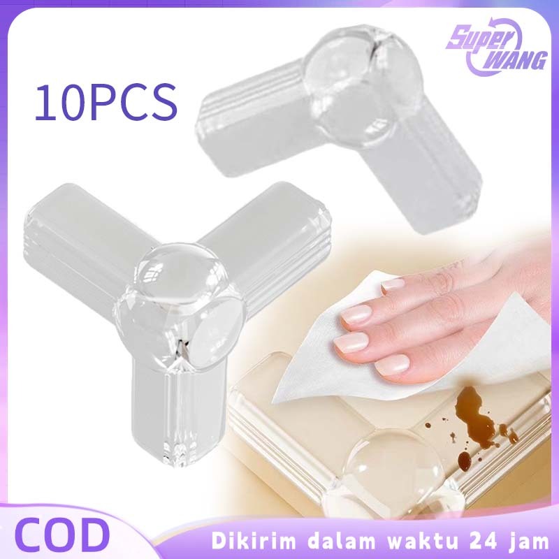 10pcs Pelindung Meja Sudut Karet Pelindung Sudut Meja Transparan Pojokan Meja Pengaman Karet Siku Me