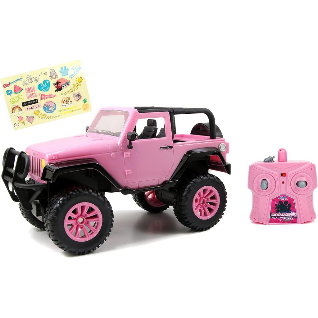 GIRLMAZING 1:16 JEEP WRANGLER RC RADIO CONTROL CARS, TOYS FOR KIDS (PINK)