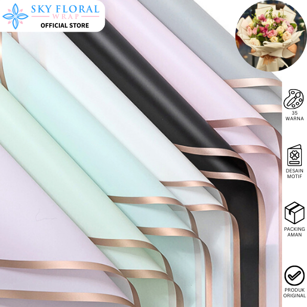 

Sky Floral Wrap 20 Lembar Flower Wrapping List Gold Cellophane Paper Kertas Buket Bunga Buket Bouquet KB10