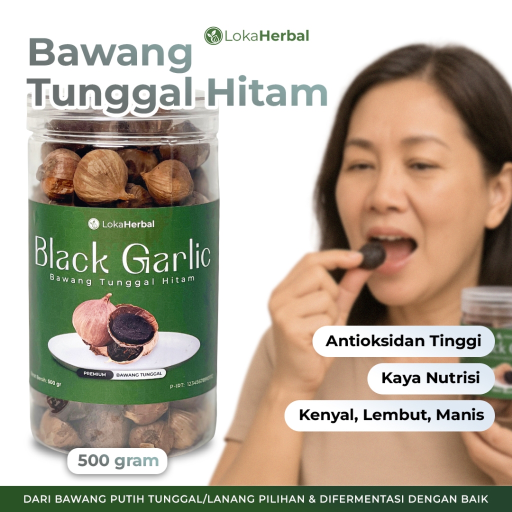 

Black Garlic Bawang Hitam Tunggal Premium Loka Herbal 500 Gram