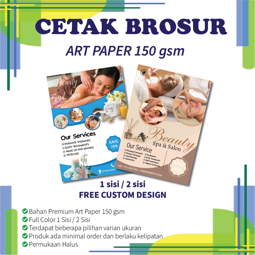 

CETAK CUSTOM BROSUR ART PAPER 150 gsm BROSUR CUSTOM PRODUK POSTER BROSUR SUKA-SUKA