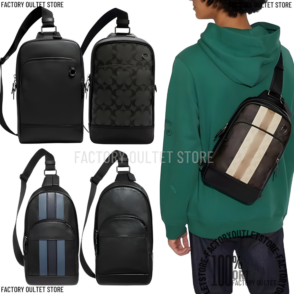 Tas Pria Houston Pack Signature Varsity Sripe (C3229 89934 F67249 F39942 F49318 F49312 F49333)