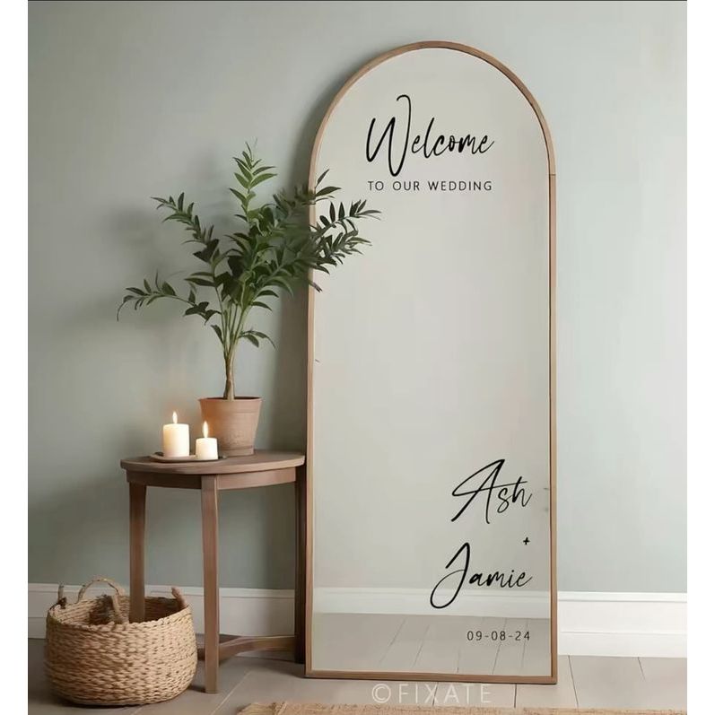 standing mirror wedding sign 40 X 153CM / Welcome Sign Wedding Mirror Arch  / Wedding Signage Aesthe