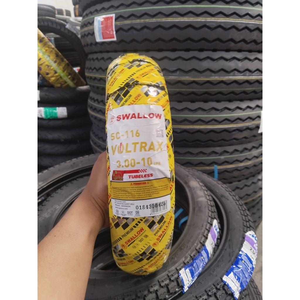 Ban Luar Sepeda Listrik Swallow Voltrax 300-10 Tubeless Ban Sepeda Listrik Merk Goda-Uwinfly-Selis-U