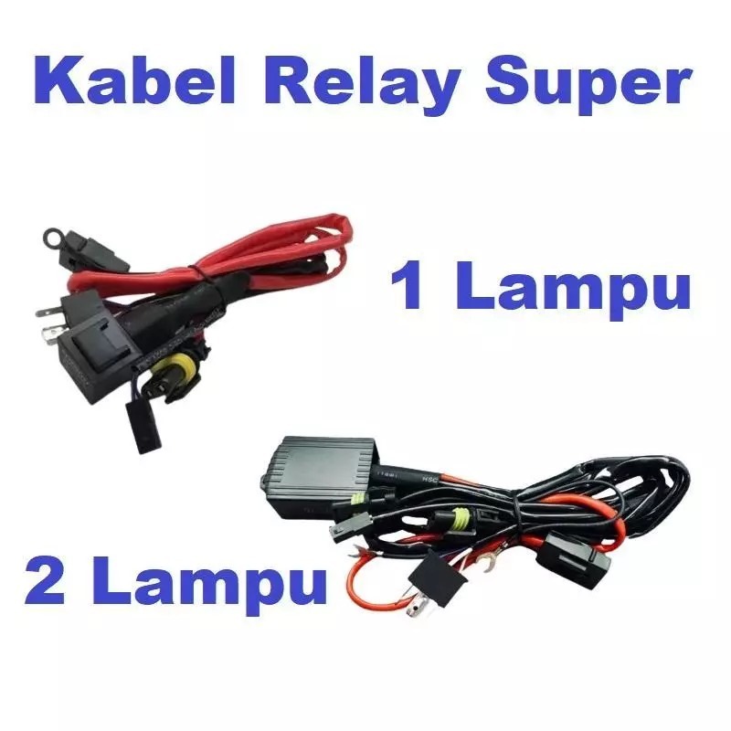 KABEL RELAY SET H4 SUPER HID BILED PROJIE LED MOTOR MOBIL DC 12V SUPER KABEL RELAY HID PREMIUM RELAY