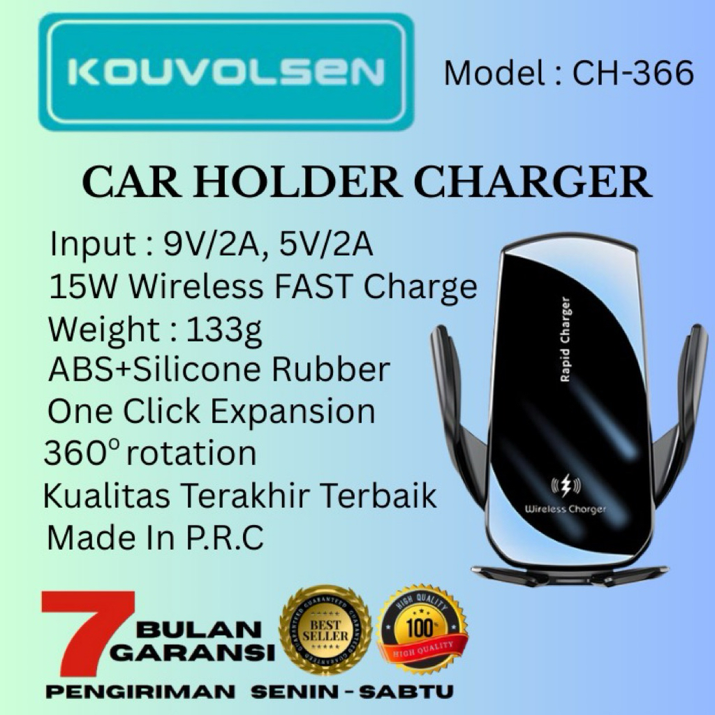 CAR HOLDER CHARGER / CHARGER MOBIL WIRELESS 15W / CAS MOBIL