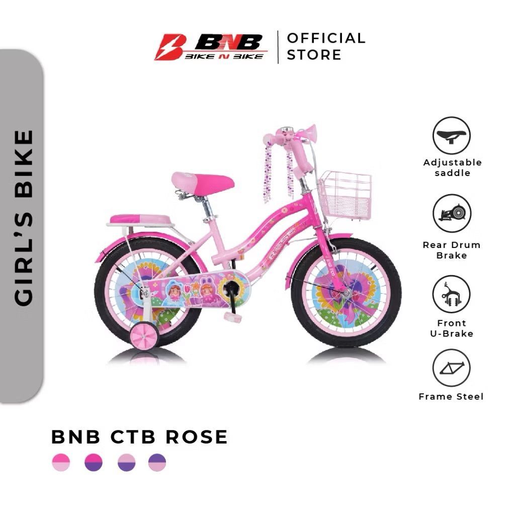 TERLARIS  SEPEDA ANAK PEREMPUAN USIA 3 - 9 TAHUN CTB ROSE NEW UKURAN 12 16 18 INCH