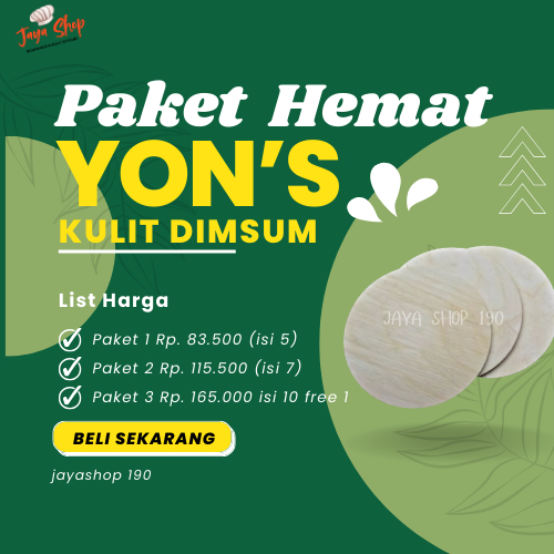 

JS| PAKET HEMAT YON'S KULIT DIMSUM GYOZA UKURAN 7CM & 9CM | WARNA KUNING DAN PUTIH |HALAL