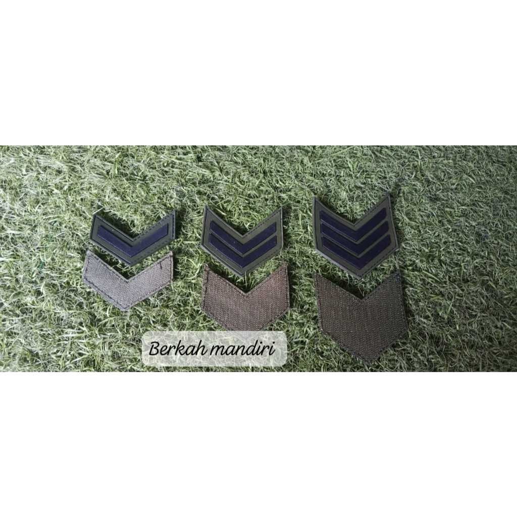 Patch Rubber Pangkat PDL TNI Serda Sertu Serka Satuan