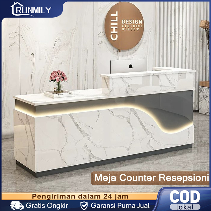 {140-200cm}Meja Counter Resepsionis Meja Kasir Minimalis Meja Resepsionis Counter Meja Front Desk Me