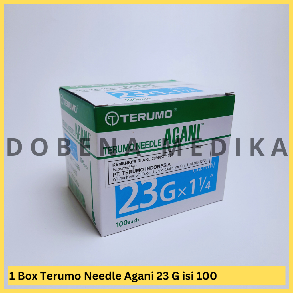 Needle 23G Terumo Box 100 Pcs / Needle Terumo 23 G AGANI