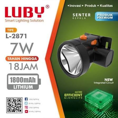 Senter Kepala Luby 7 Watt L-2871 Cahaya Putih Fre Lensa / Senter Kepala Luby 7 Watt