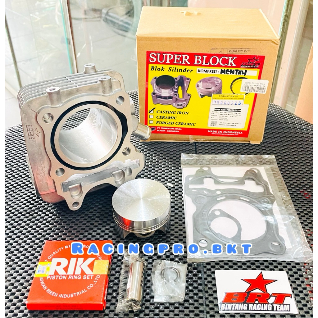 BLOK CAST IRON FORGED PISTON BRT VARIO 150 VARIO 125 PCX 150 ADV 150 DOUBLE COOLER 62mm 175cc