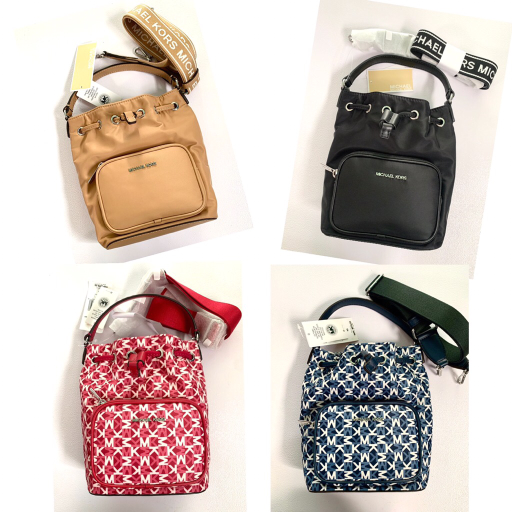 Tas Branded Michael Kors Khai Small Bucket Bag Nylon Nilon