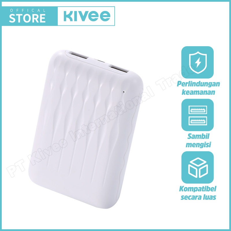 (12.12Diskon 50%)KIVEE Powerbank Mini Portabel 5000-7200-10000 mAh Dual Output Original