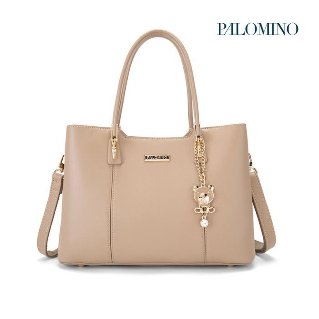 Palomino Tas Tangan Slingbag Wanita Lista PU Leather Multi Kompartemen Muat Tablet 10 Inch Khaki