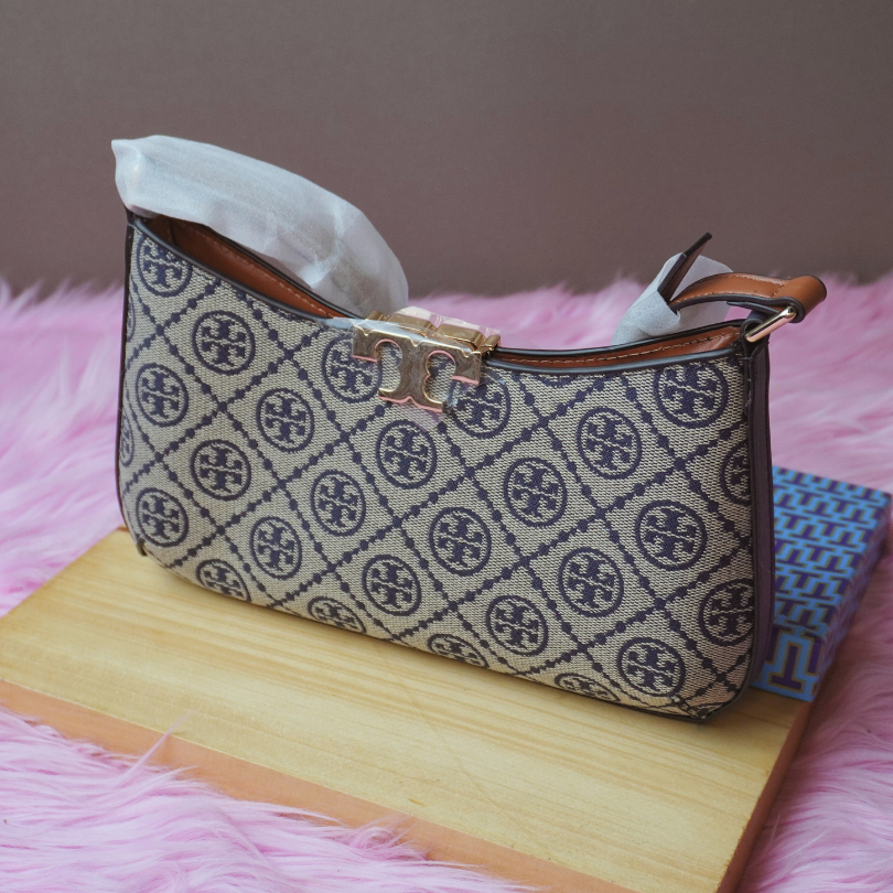 [Bag] Princesshuang28 - Tas Tory Burch T Monogram Jacquard Shoulder Bag | Selempang with Premium Des