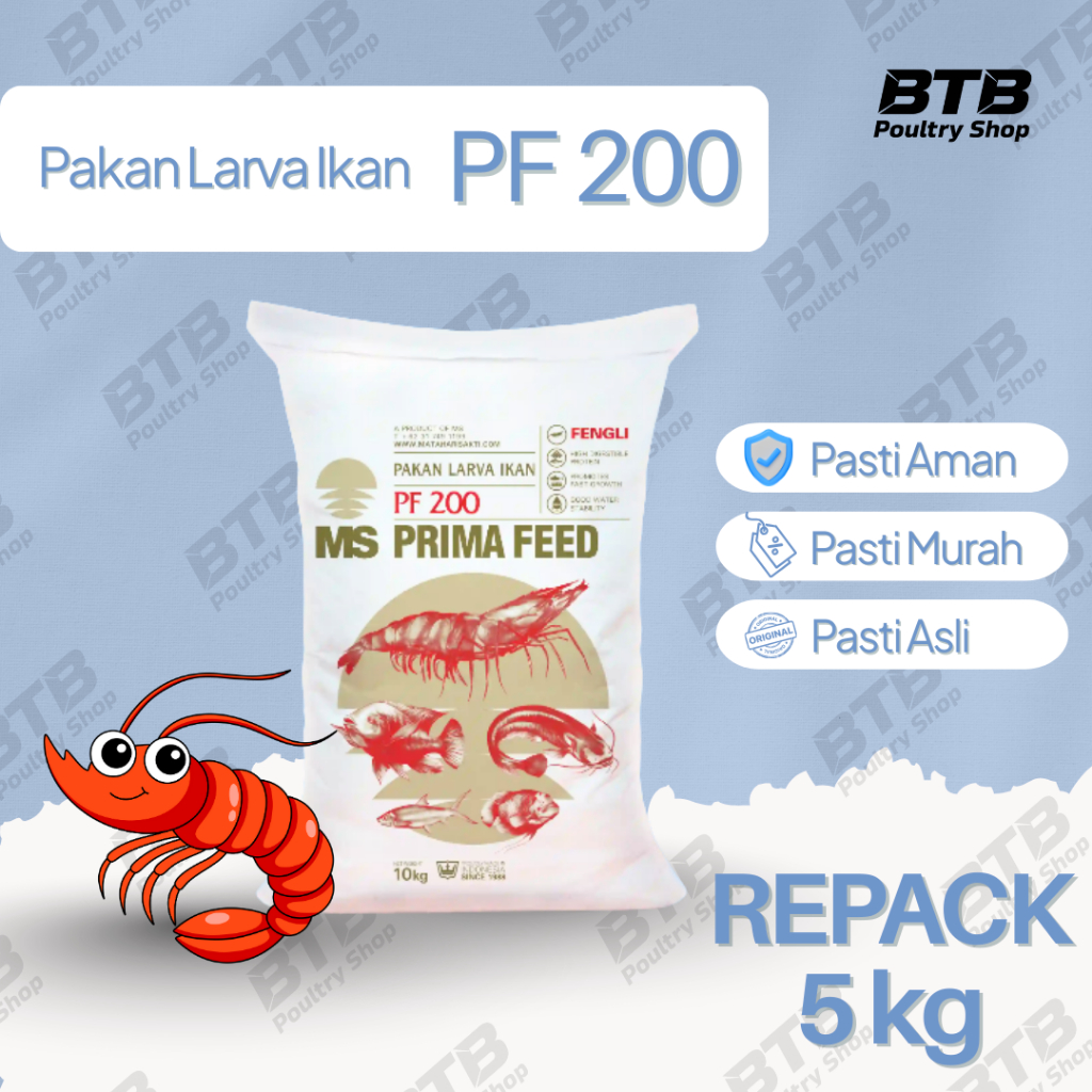 Prima Feed PF200 Pakan Ikan Pelet Ikan Repack 5Kg | 1Kg