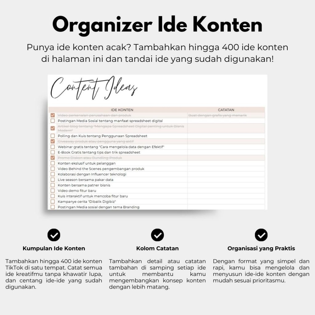 Template TikTok Content Planner