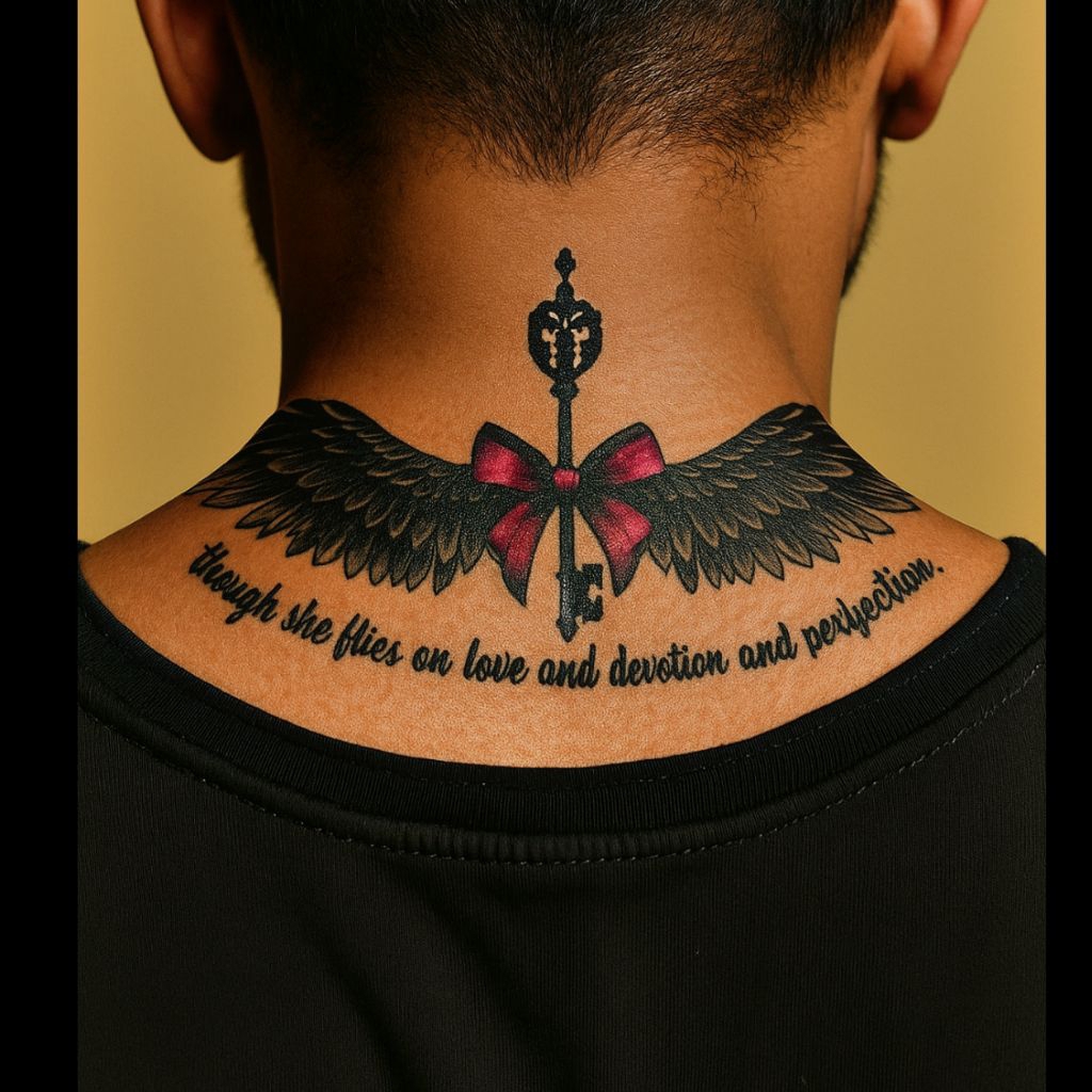 tatto sayap tatto leher tahan air tato temporer