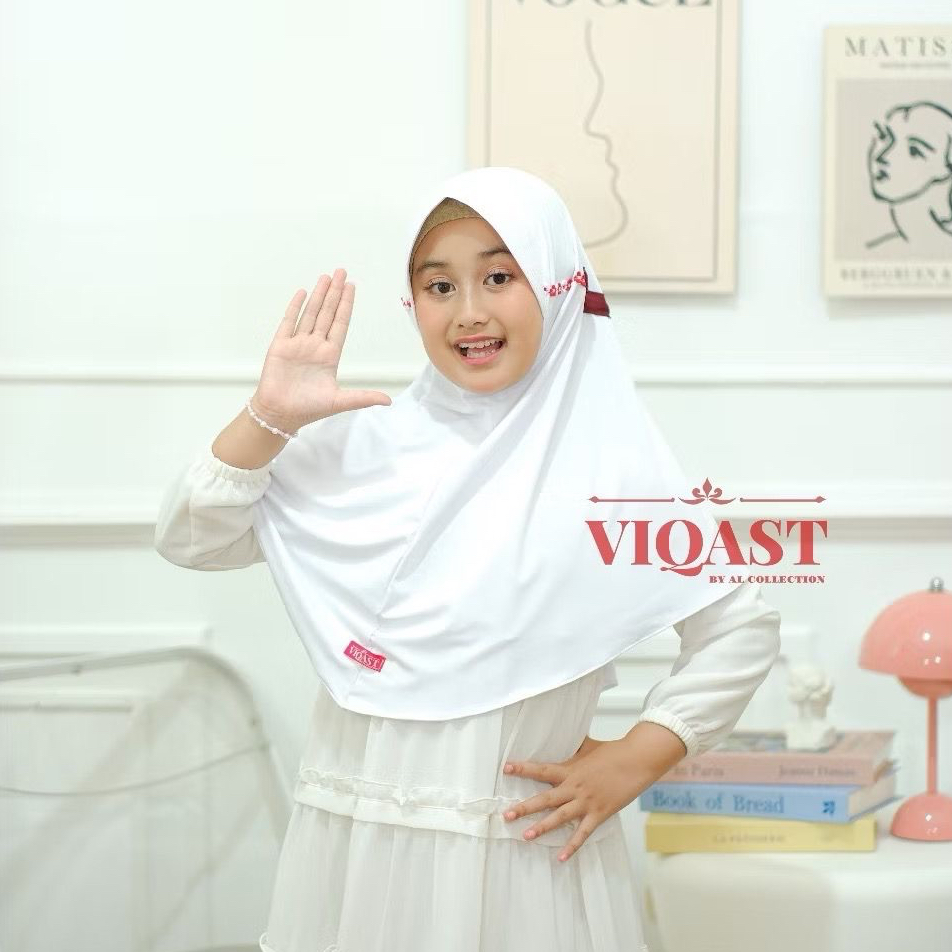 Jilbab Anak Tali Serut Renda VIONA 5-10 Tahun Kerudung Sekolah Anak TK SD Hijab Bergo Anak  Instant