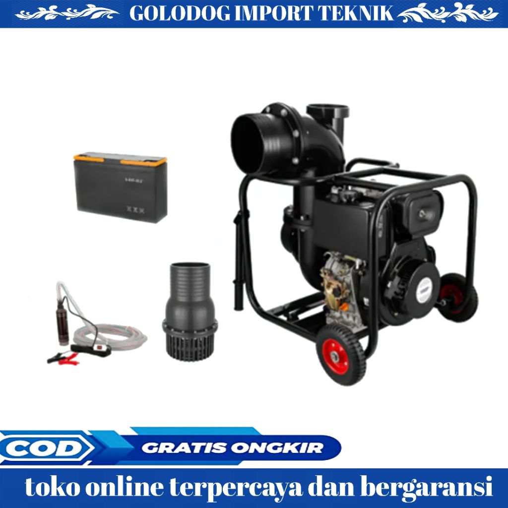 Pompa Alkon Diesel Irigasi TAKUMI JAPAN 6 Inch Alkon Diesel Elektrik Stater Pompa Banjir Air Sawah 6