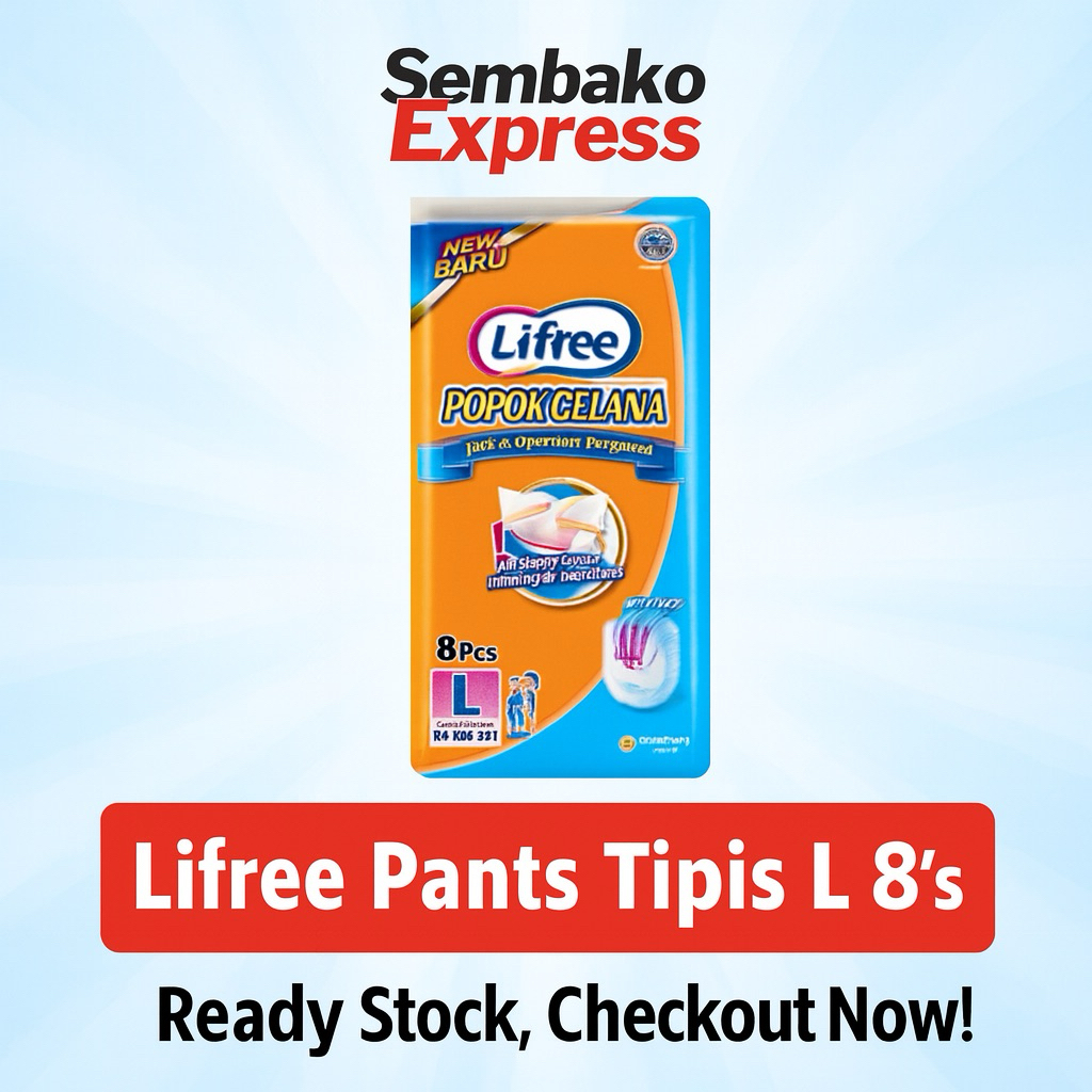 Lifree Popok Celana Dewasa Tipis & Nyaman L 8’s