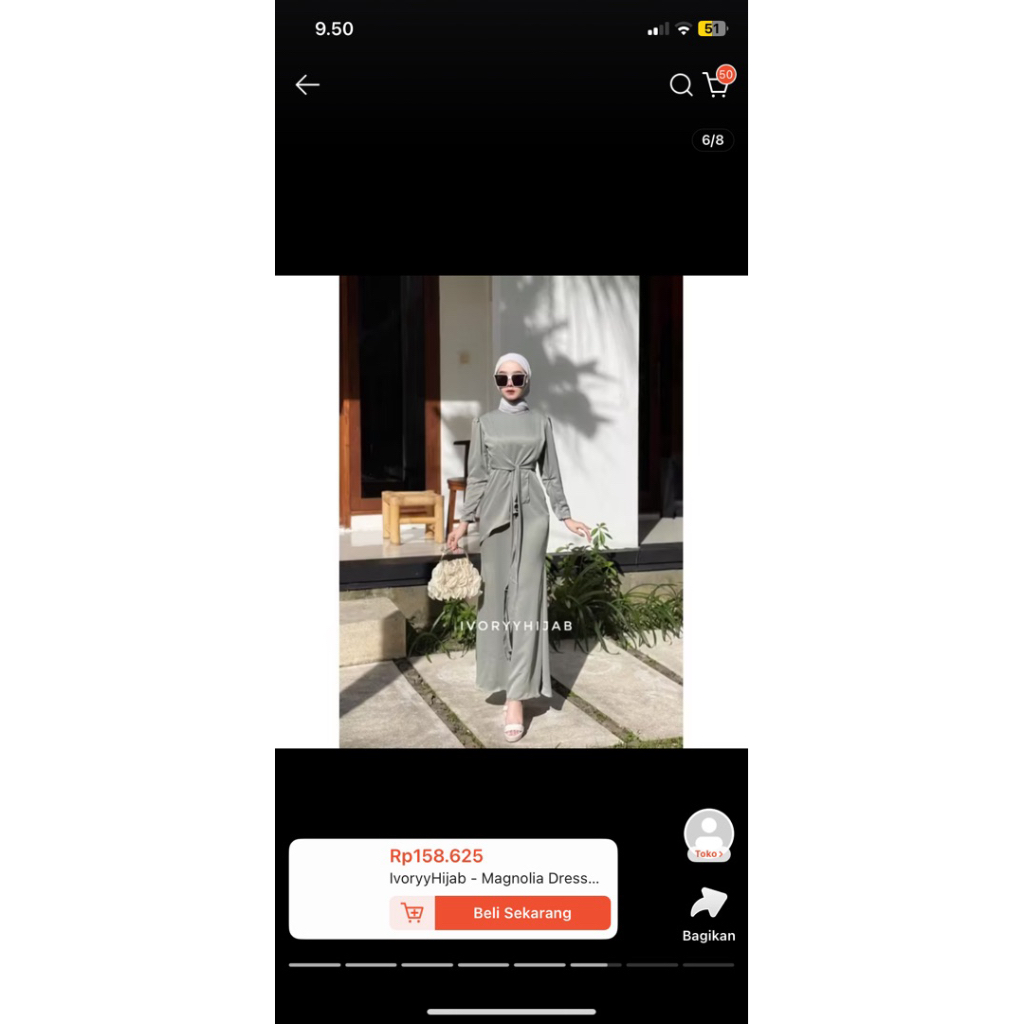 Oud.Clo | Preloved Magnolia Dress Sage by IvoryHijab