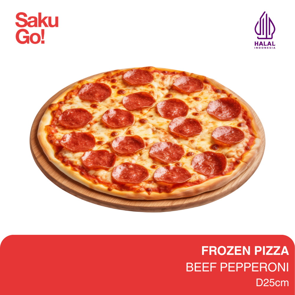 Pizza Frozen Beef Pepperoni Diameter 25cm Beef Salami Italian Pizza Halal