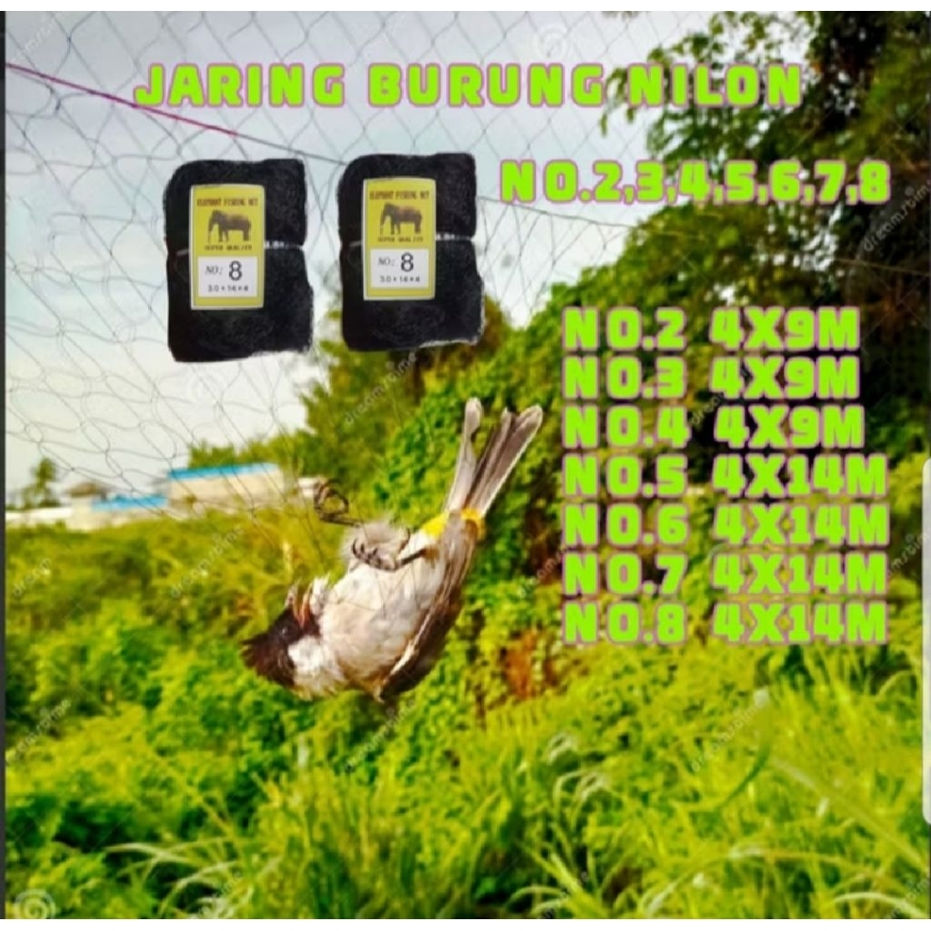 jaring burung nilon emprit, perkutut, pipit, kutilang, jaring kandang ayam , jaring padi sawah
