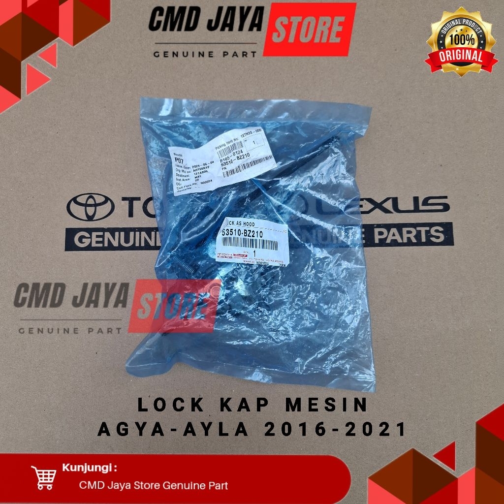 Lock Kap Mesin / Kunci Kap Mesin Agya Ayla 2016-2020 Original 53510-BZ210
