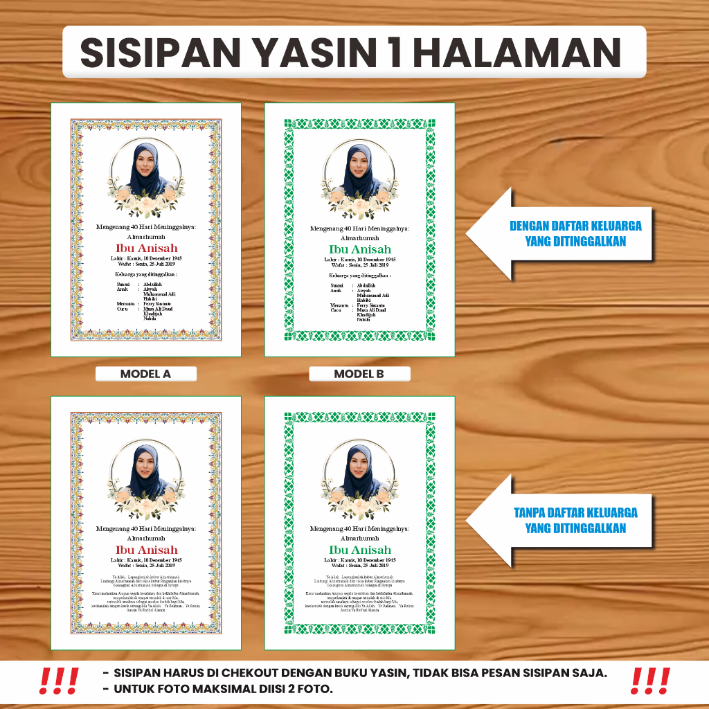 SISIPAN YASIN DAN TAHLIL - TAMBAHAN SISIPAN LAMPIRAN UNTUK BUKU YASIN DAN TAHLIL CUSTOM 96 HALAMAN G