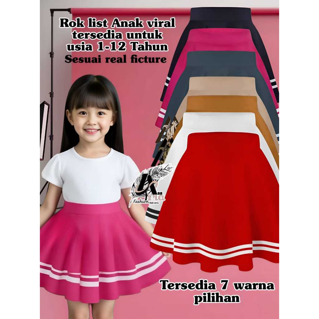 Rok Korea Rok Anak Perempuan Rok Olahraga Rok Scuba PREMIUM Tersedia Ukuran 1-12 Tahun Fashion Anak 