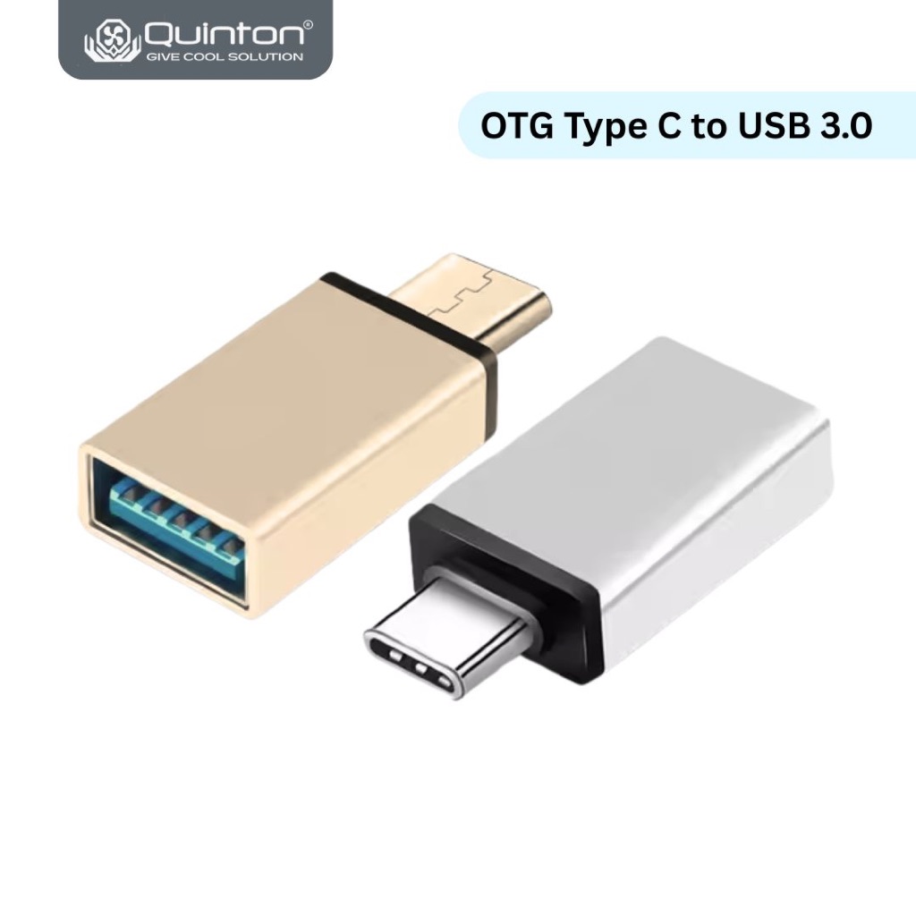 Quinton konverter OTG type C to USB 3.0 5Gbps aluminium -smartphone tablet ,ipad, dan macbook laptop