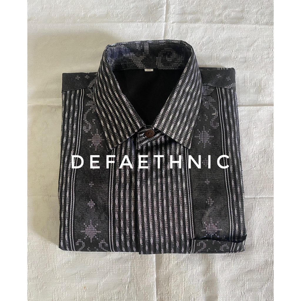 KEMEJA TENUN PRIA LENGAN PANJANG HITAM TERBARU - KEMEJA TENUN PRIA TERBARU - KEMEJA TENUN PRIA LAPIS