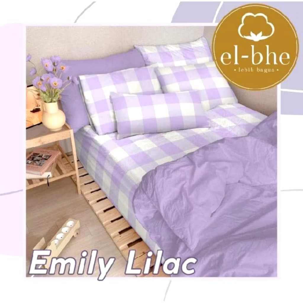 Sprei Emily Kotak Ungu // Sprei Murah // Super Halus