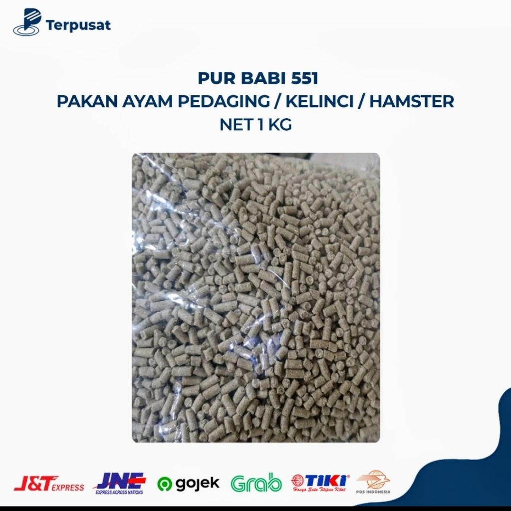 Per 1Kg Pur Babi 551 HI-GRO Vour Babi 551 HI-GRO Pakan Komplit Butiran Makanan Ternak Ayam Pedaging 