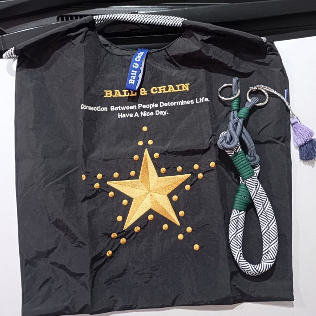 Ready Black Hitam Kuning Bintang Star Tas Viral Bahu Ball size M Oversized Selempang Tas Belanja Lap