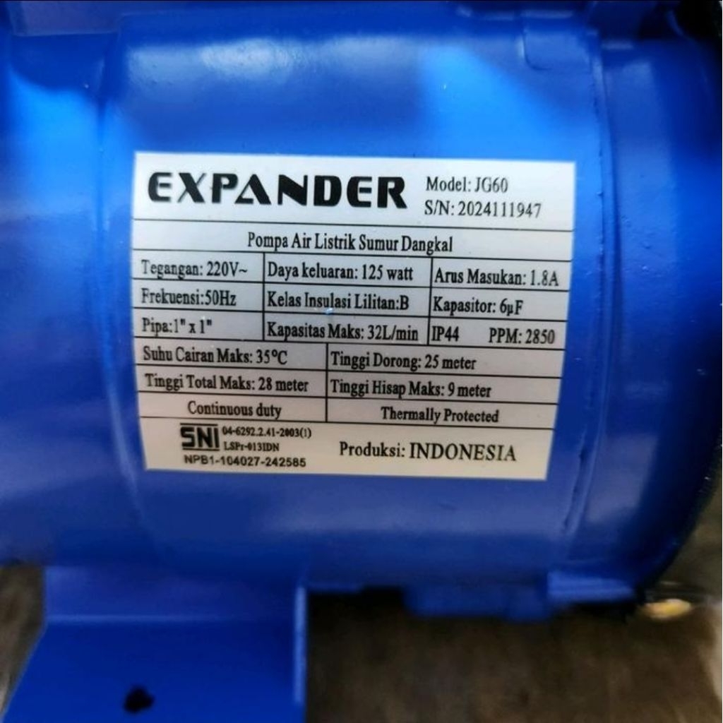 POMPA DORONG EXPANDER JG60 PLUS OTOMATIS EXPANDER 01 DAN FLOK SOK MUR UNION POMPA AIR SUMUR DANGKAL 