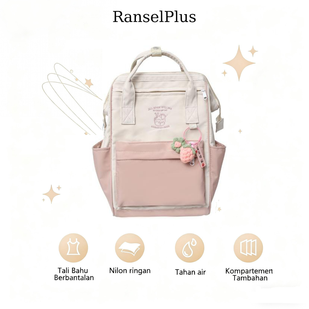 Ransel Portabel Pria dan Wanita Ransel Perjalanan tas ransel sedang korean style Jepang dan Korea Ka