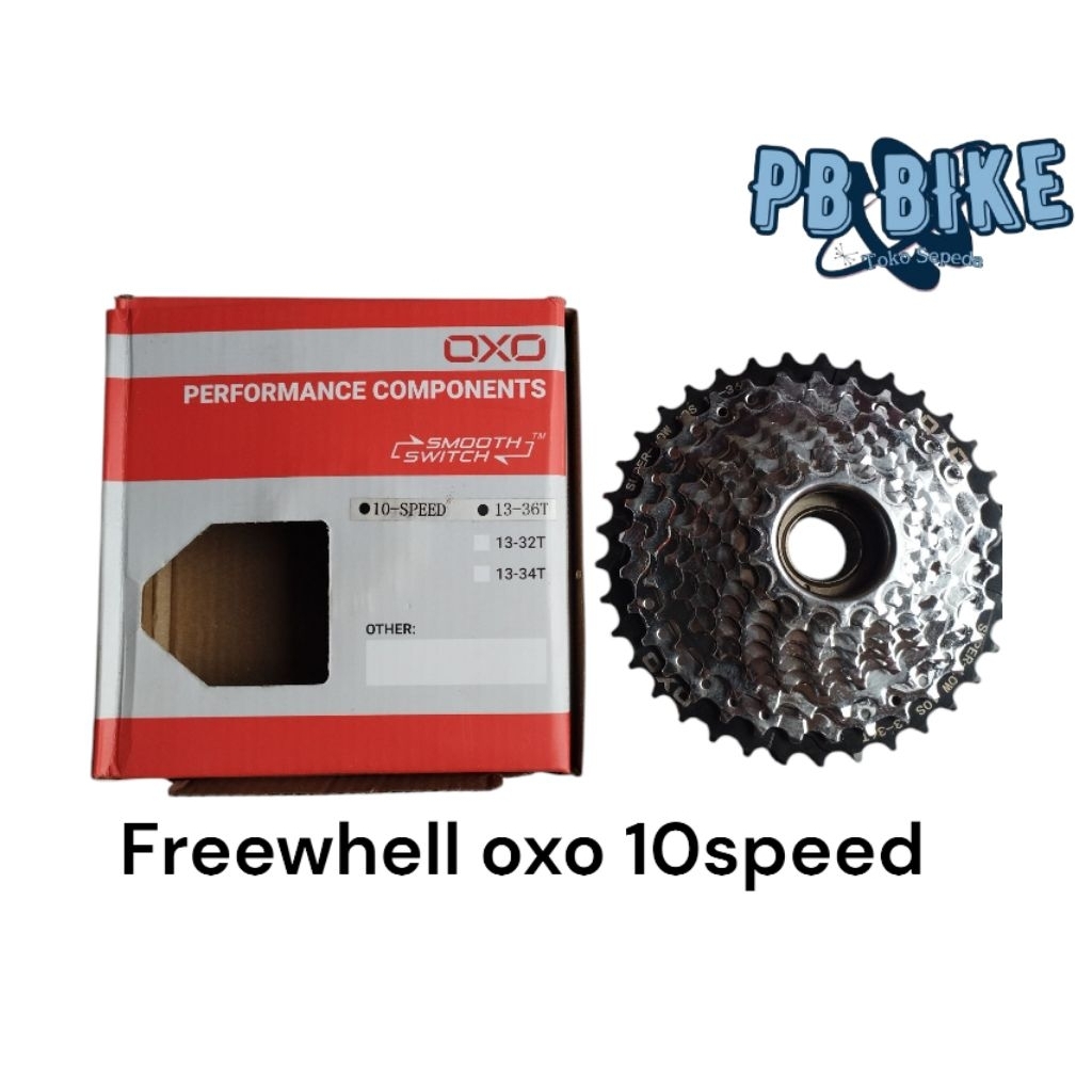 Sprocket freewhell oxo 10 speed 13-36T Drat Ulir Gir Gear Chrome