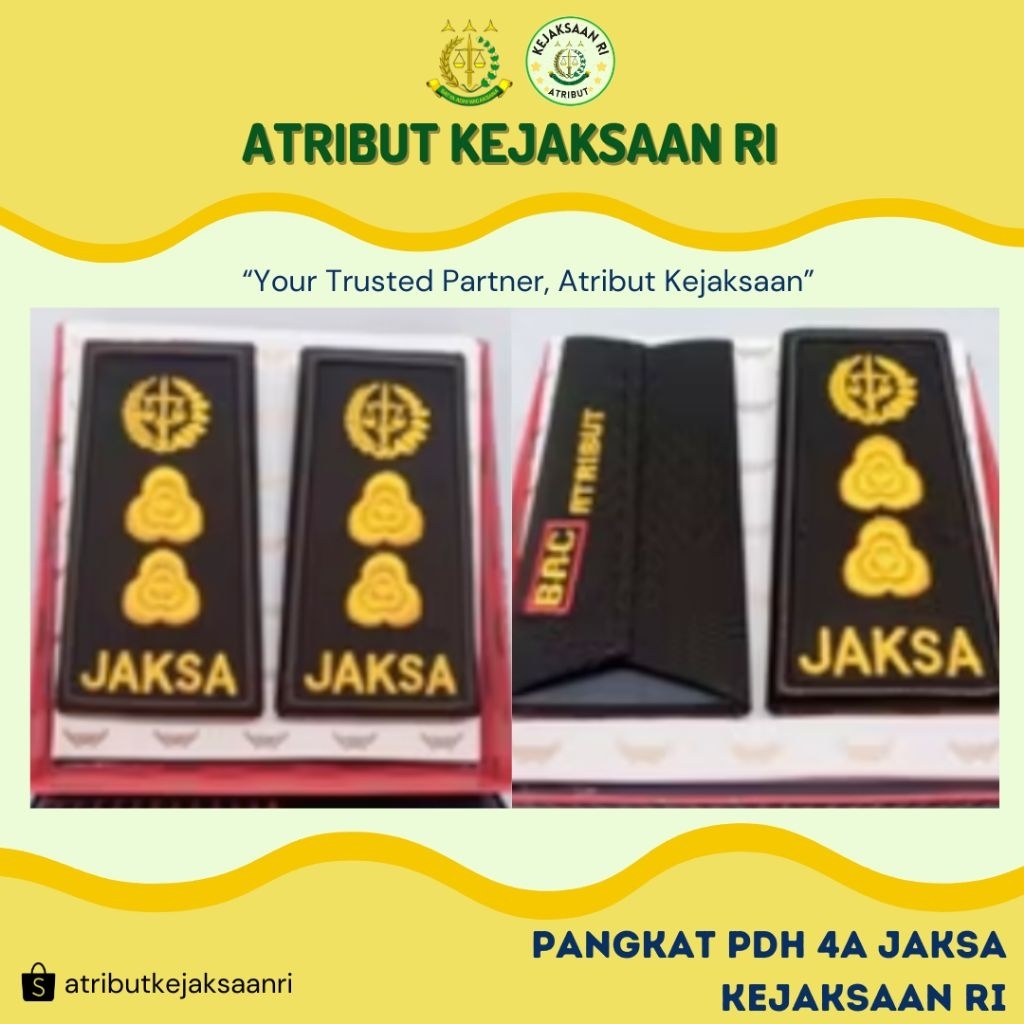 ATRIBUT KEJAKSAAN RI - PANGKAT PDH JAKSA BORDIR GOLONGAN 4A KEJAKSAAN RI