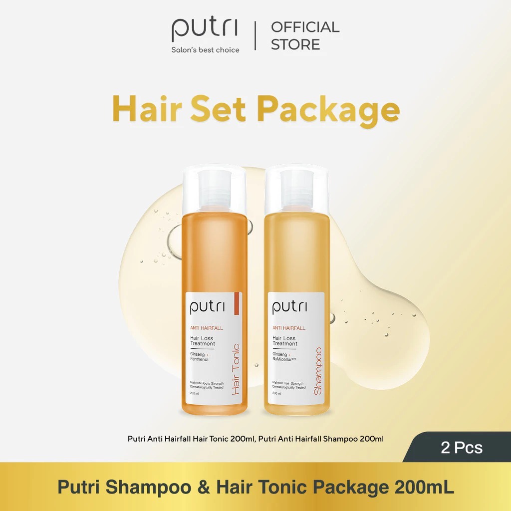 Putri Hair Set Package Anti Hairfall 200mL | Hair Tonic Wangi Tahan Lama | Tonic Rambut Badai | Hair