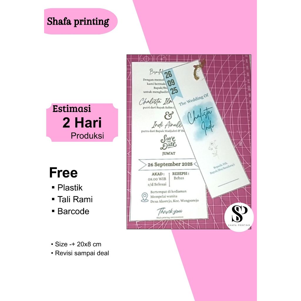Undangan Pernikahan Simple Hantag Murah, Undangan Pernikahan Tali Rami